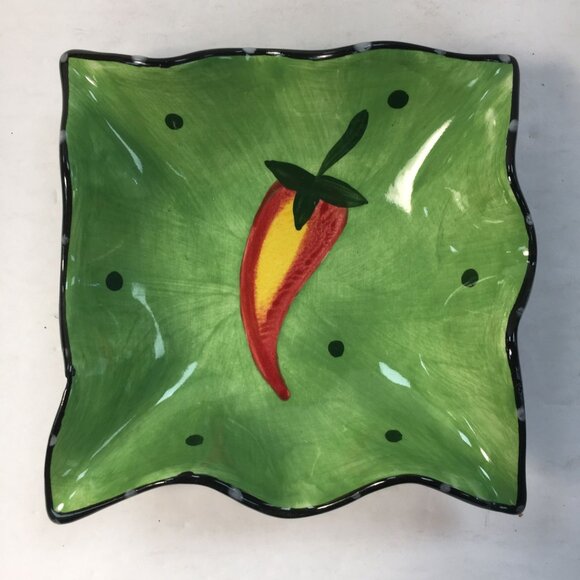 Home Collection Chilli Pepper Chip & Dip 11.5 " Serving Bowl Platter - Picture 7 of 11